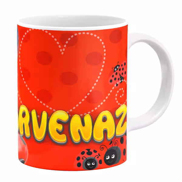 ماگ طرح دختر کفشدوزکی مدل سروناز