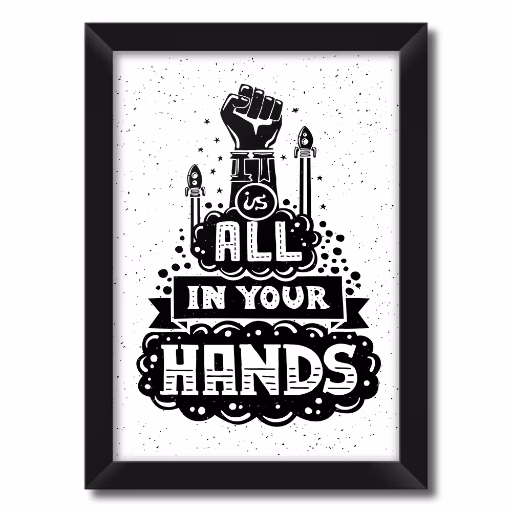 تابلو فنچ آرت طرح All Is In Your Hands کد QT102E-BW