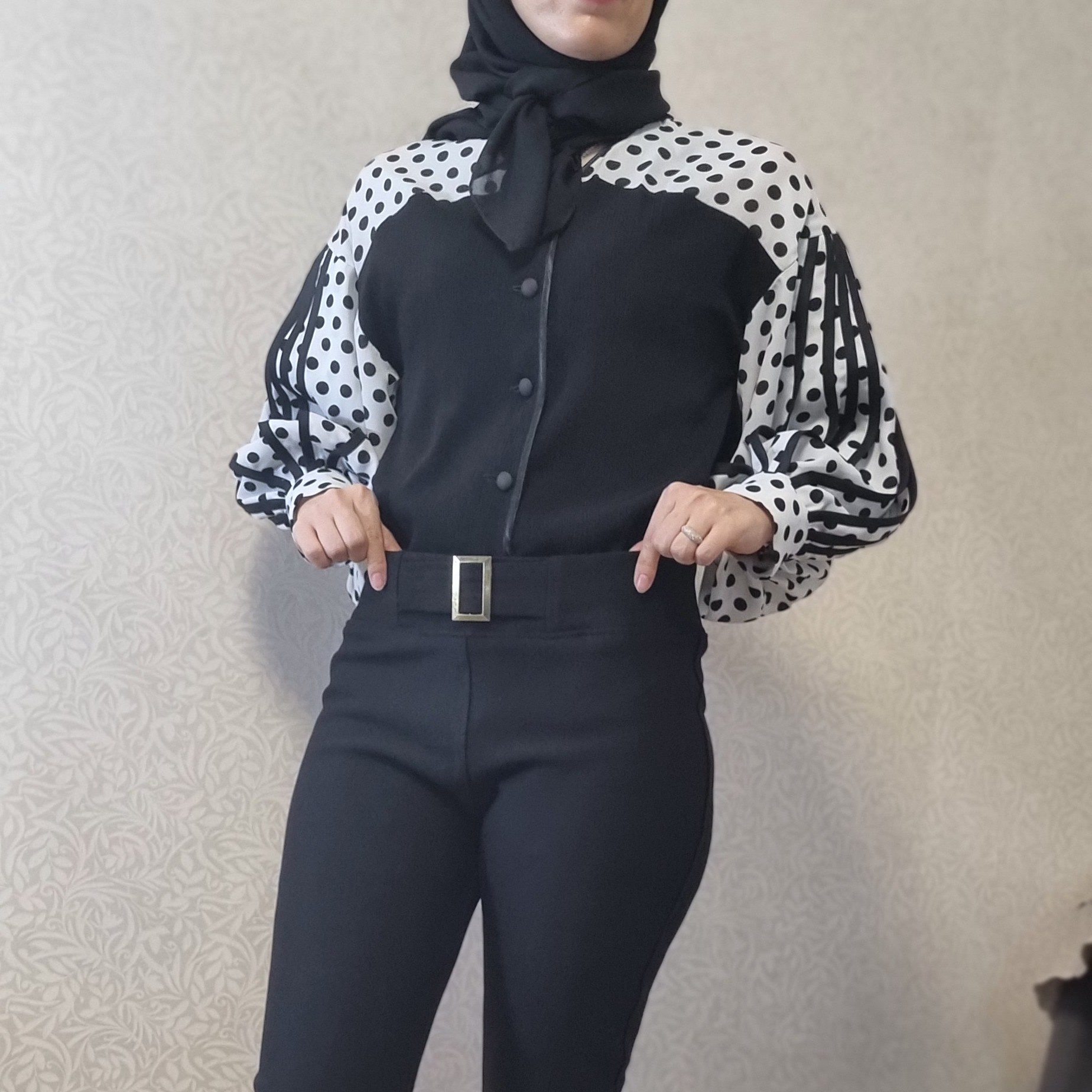 شومیز ژورنالی طرح خالدار