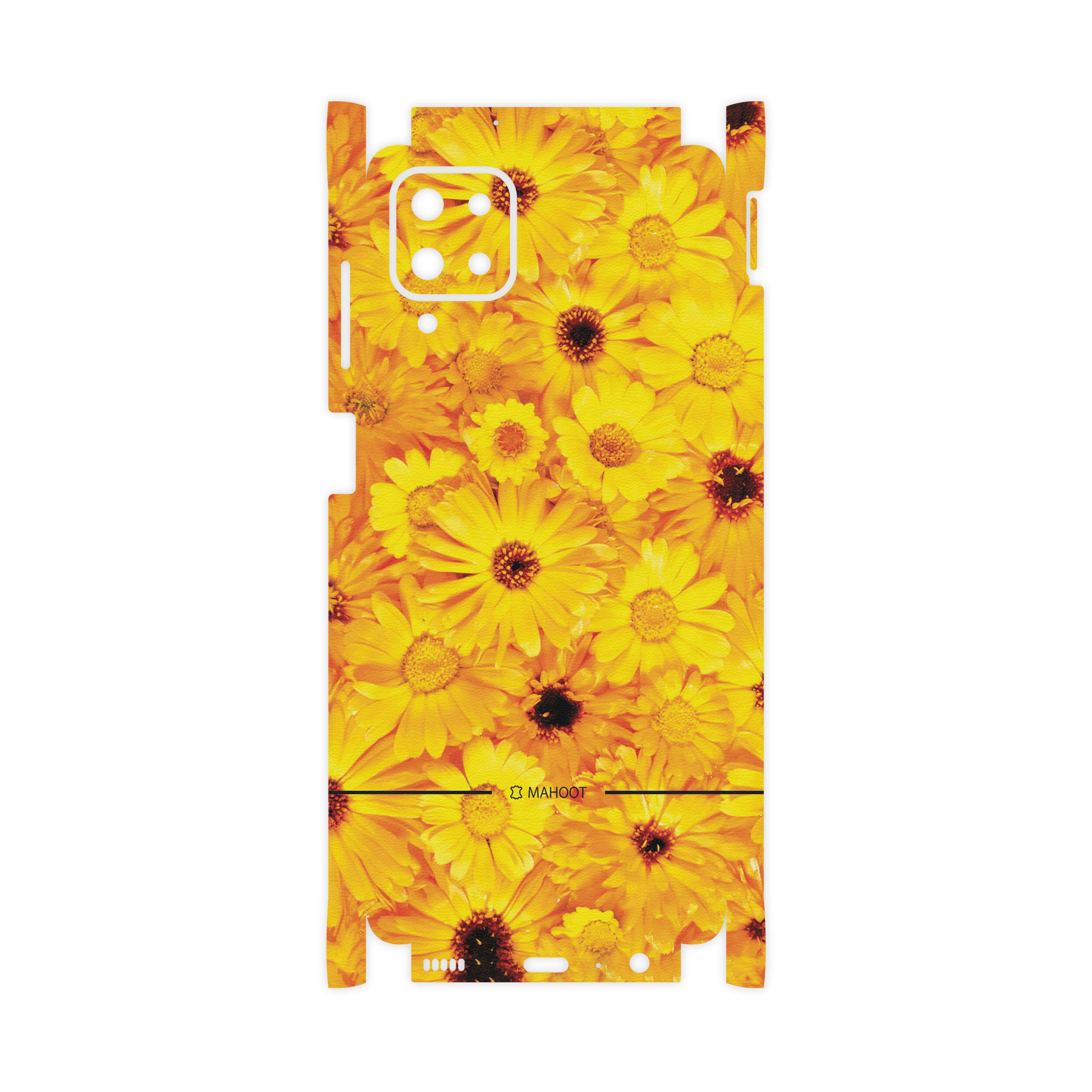 برچسب پوششی ماهوت مدل Yellow-Flower-FullSkin مناسب برای گوشی موبایل سامسونگ Galaxy A12