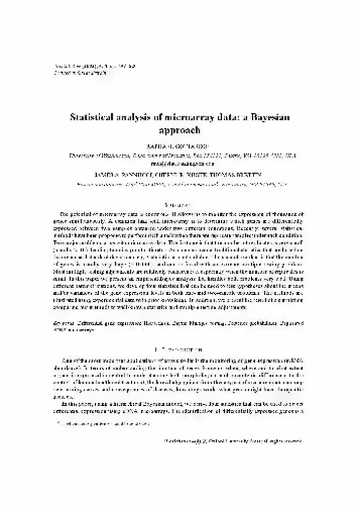 خرید و دانلود نسخه کامل کتاب Statistical analysis of microarray data: a Bayesian approach