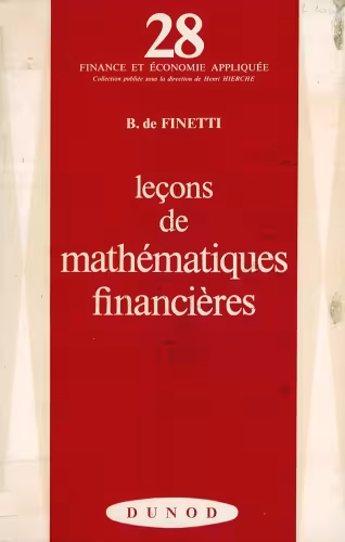خرید و دانلود نسخه کامل کتاب Leçons de mathématiques financières