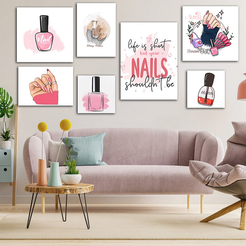 تابلو شاسی دنیای قابطرح کاشت ناخن و لاک ناخن مدل SH-920 مجموعه 7 عددی | دنیای قاب