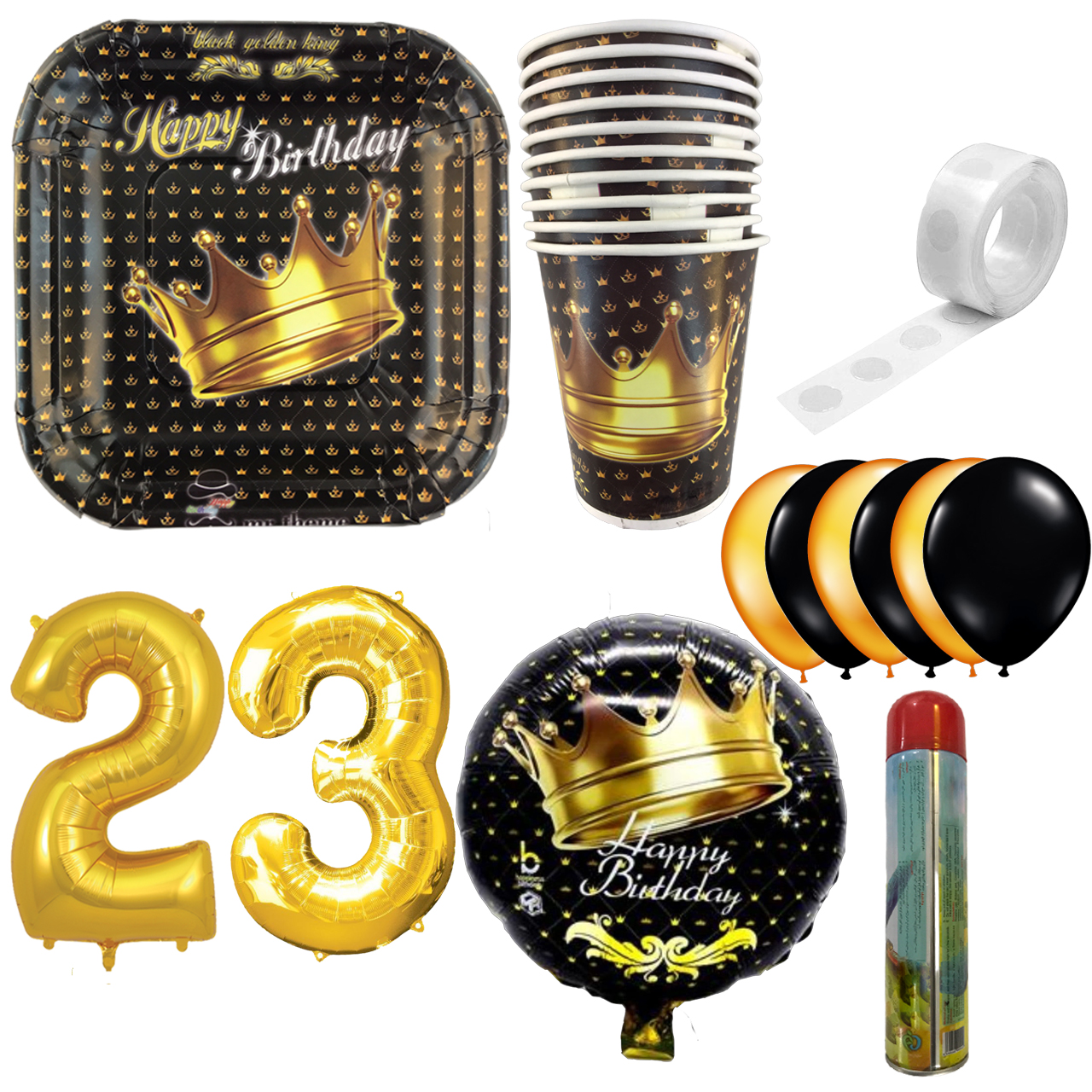 مجموعه 30 عددی تم تولد مستر تم طرح تاج کینگ کد 23