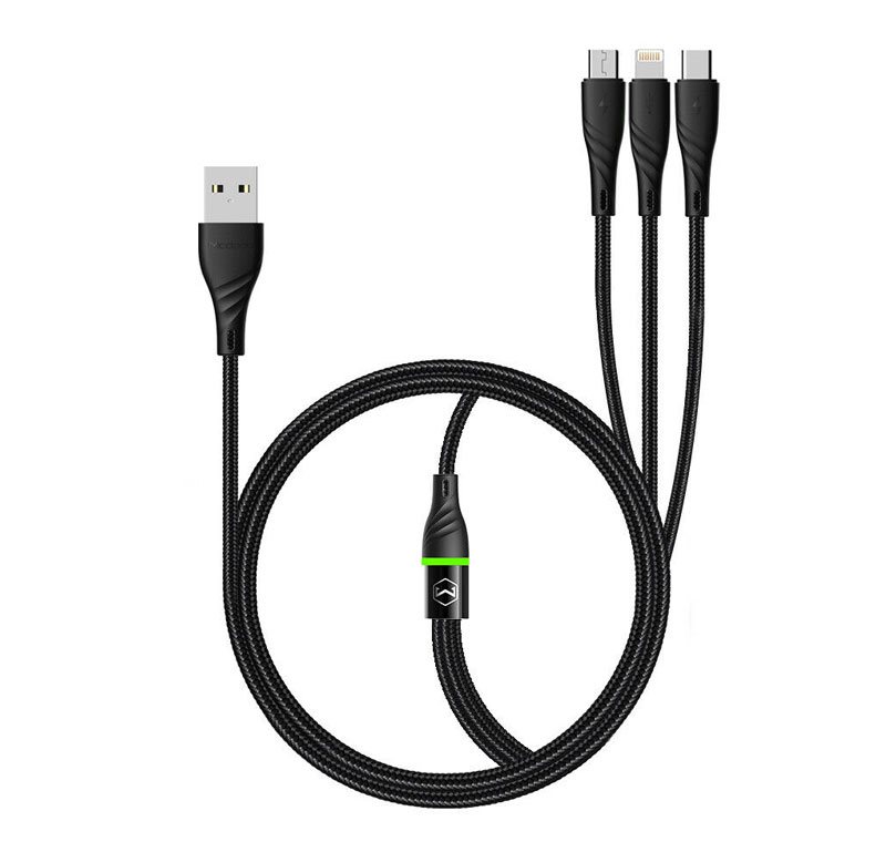 کابل سه سر مک دودو Mcdodo CA-6450 3 in 1 Cable توان 3 آمپر طول 1.2 متر