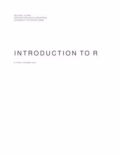 خرید و دانلود نسخه کامل کتاب Introduction to R: A First Course in R