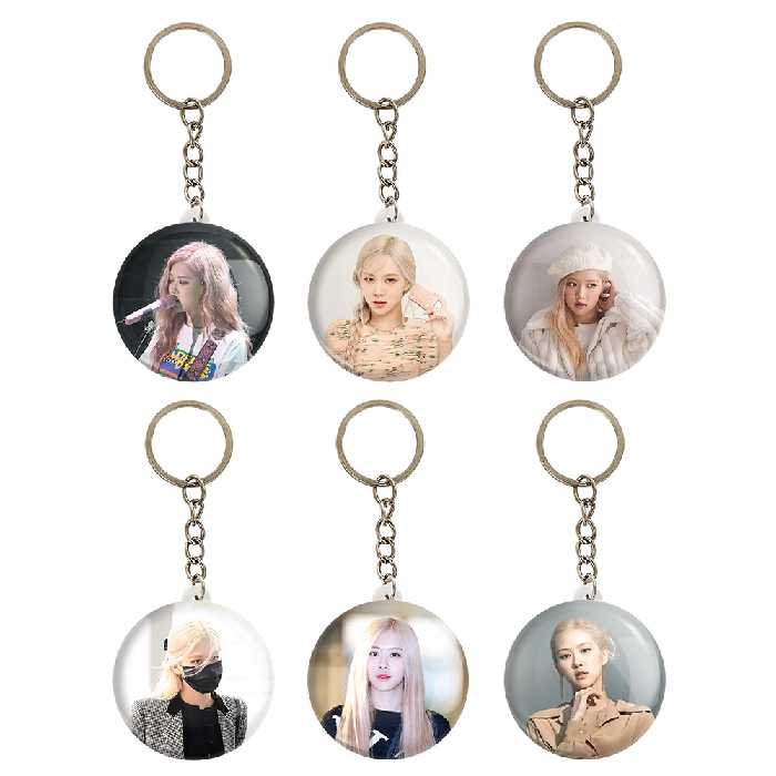 جاکلیدی خندالو مدل رزی بلک پینک کد 703A مجموعه 6 عددی