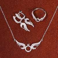 نیم ست نقره زنانه کد 21137 - جواهری مشاهیر