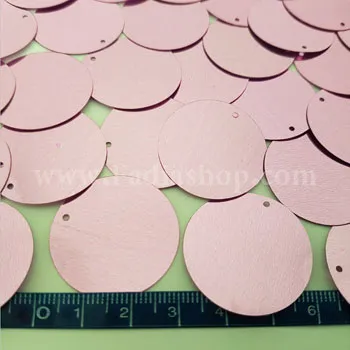 پولک سکه ای درشت صورتی کالباسی کمرنگ