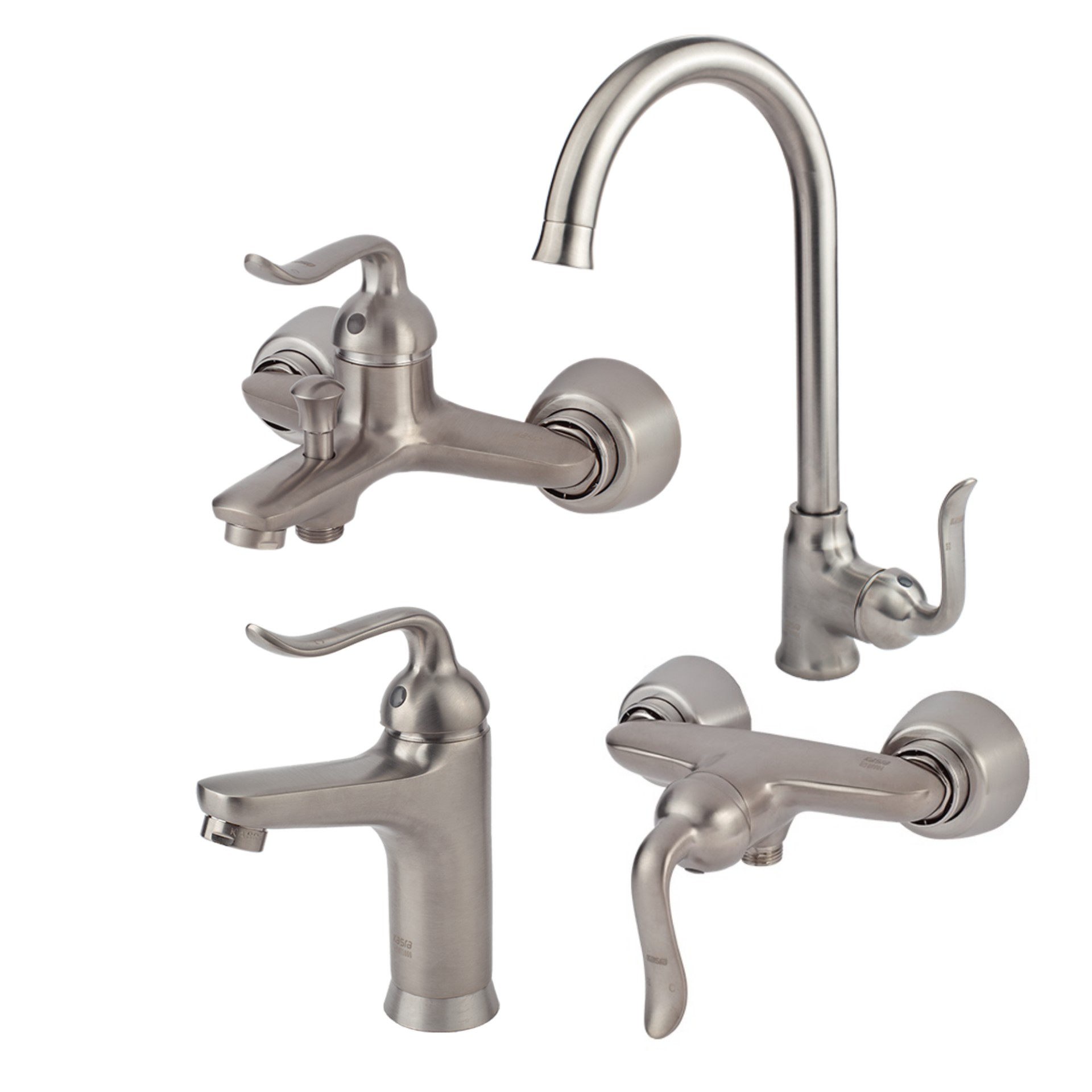 شیرآلات کسری ست 4 تیکه مدل رابین رنگ کروم مات 