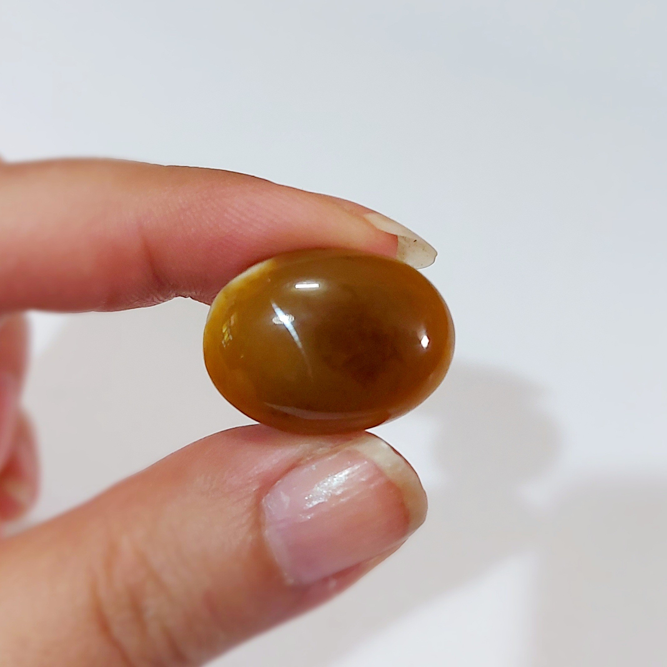 نگین سنگ عقیق زرد کهربایی تراش دست کد95