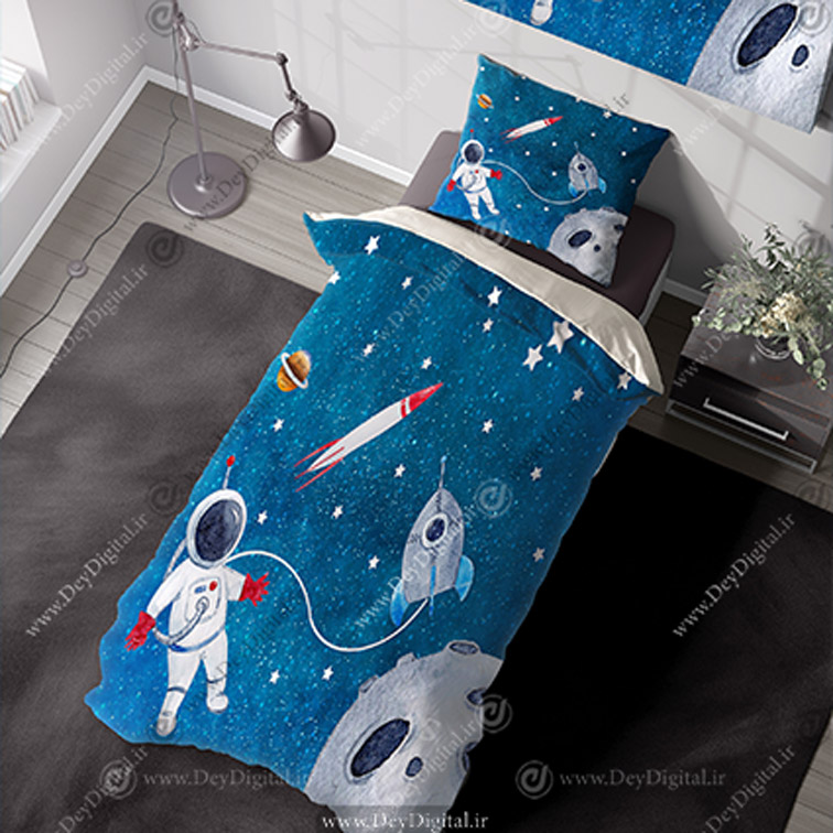 روتختی یکنفره سه بعدی طرح سیاره‌ها و فضانورد PK-5424