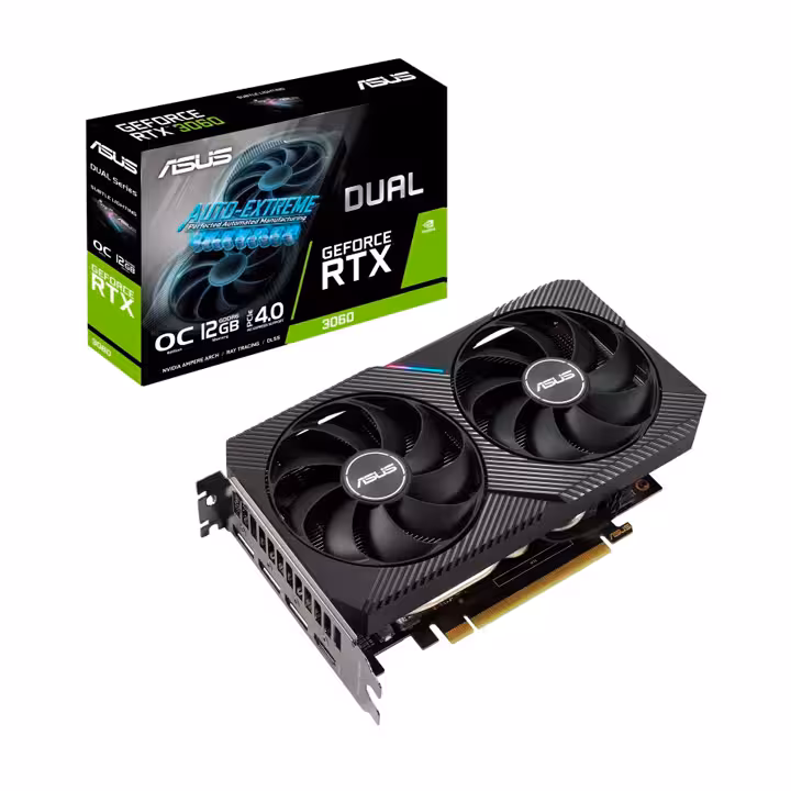 کارت گرافیک ASUS Dual GeForce RTX3060 OC 12GB GDDR6 192Bit