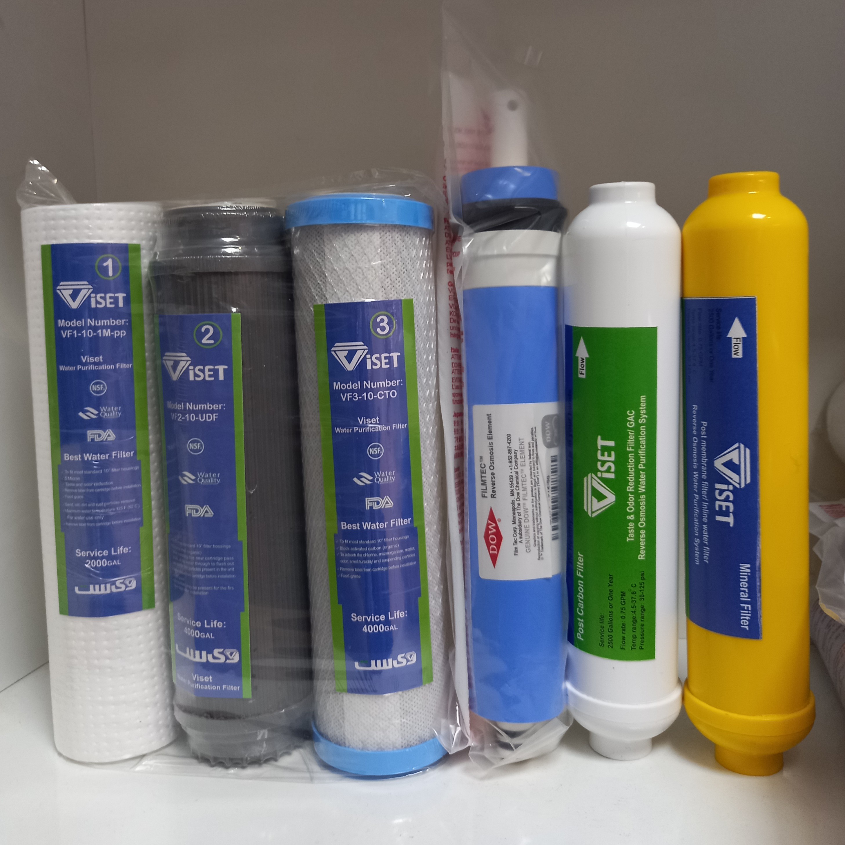 پک کامل 6 عددی  فیلتر تصفیه آب ro  خانگی  باکیفیت عالی.پس کرایه و هزینه ارسال در مقصد   