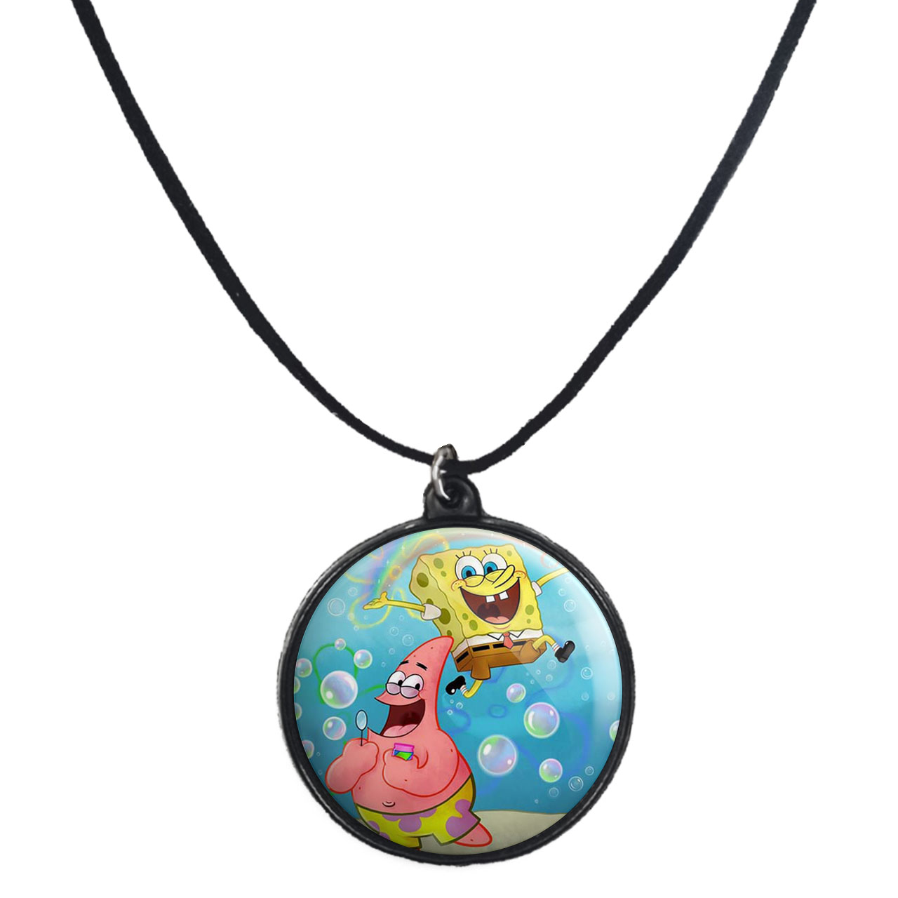 گردنبند پرمانه طرح باب اسفنجی کد pmb.4801 مدل دو طرفه