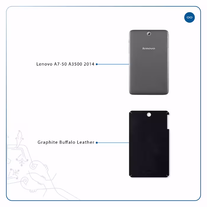 برچسب پوششی ماهوت مدل Graphite Buffalo Leather مناسب برای تبلت لنوو A7-50 A3500 2014