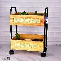 جا سیب زمینی و پیاز چوبی یونیک 2 طبقه کد 2965