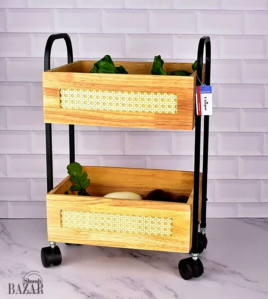 جا سیب زمینی و پیاز چوبی یونیک 2 طبقه کد 2965