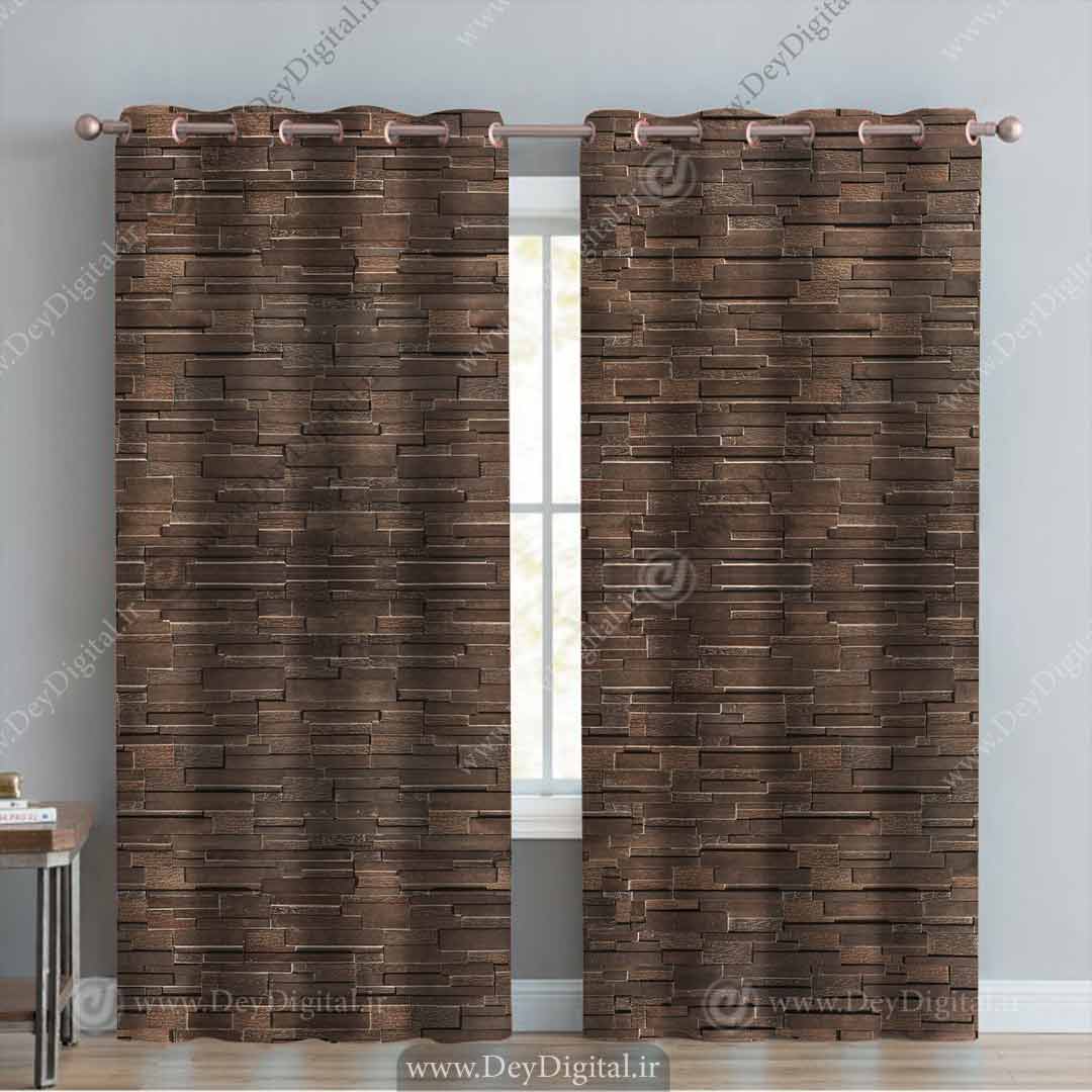 پرده پانچی سه بعدی آجر تیره pk-3342