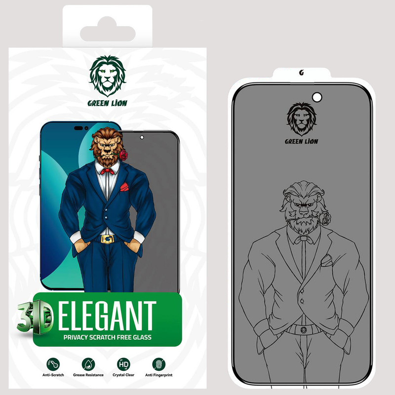 محافظ صفحه نمایش حریم شخصی گرین مدل 3D Elegant Privacy مناسب برای گوشی موبایل اپل iPhone 14 Pro Max | کالا برتری