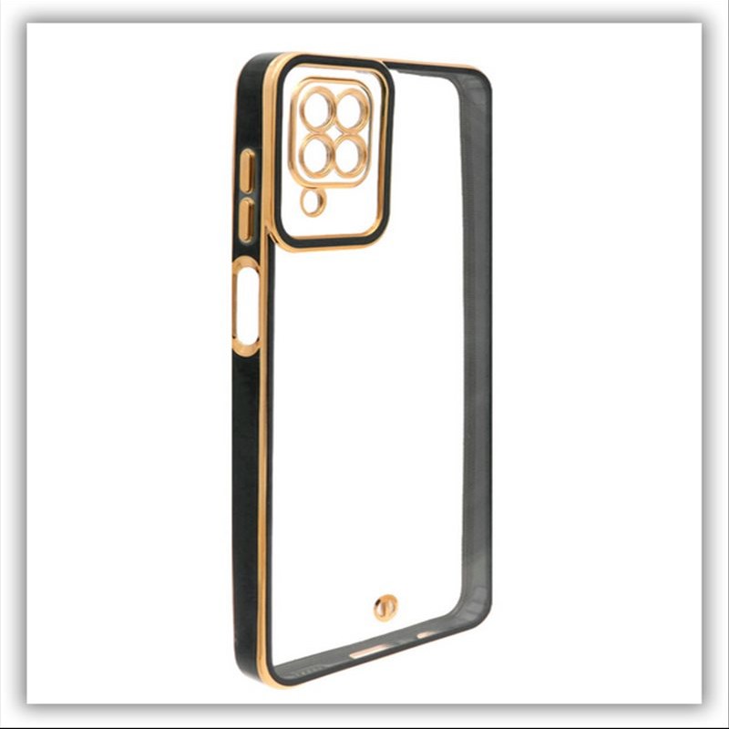 قاب الکترو پلیتینگ محافظ لنزدار Samsung A12 - F12 -M12 مشکی