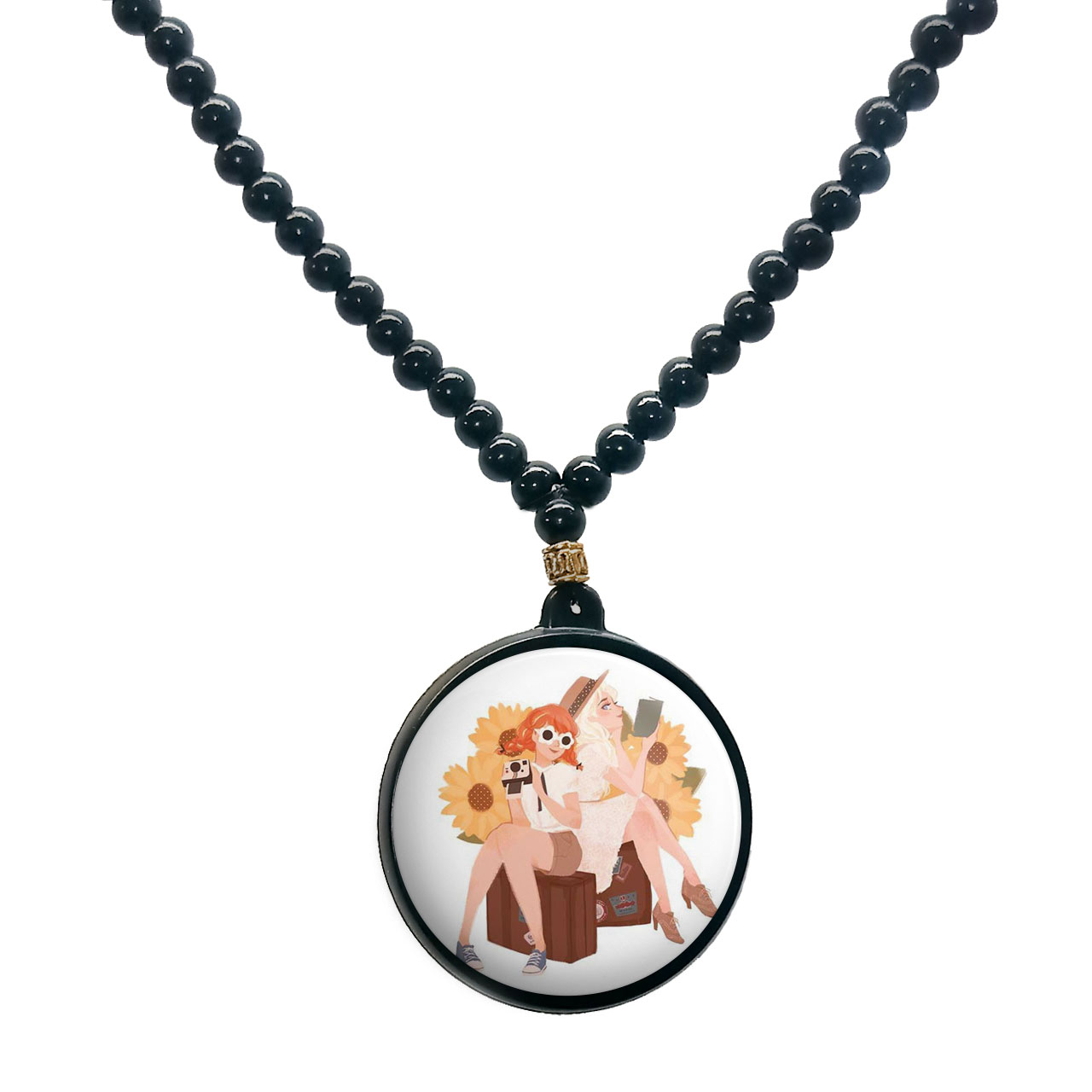 گردنبند پرمانه طرح عکاس کد pmd.5203 مدل دو طرفه