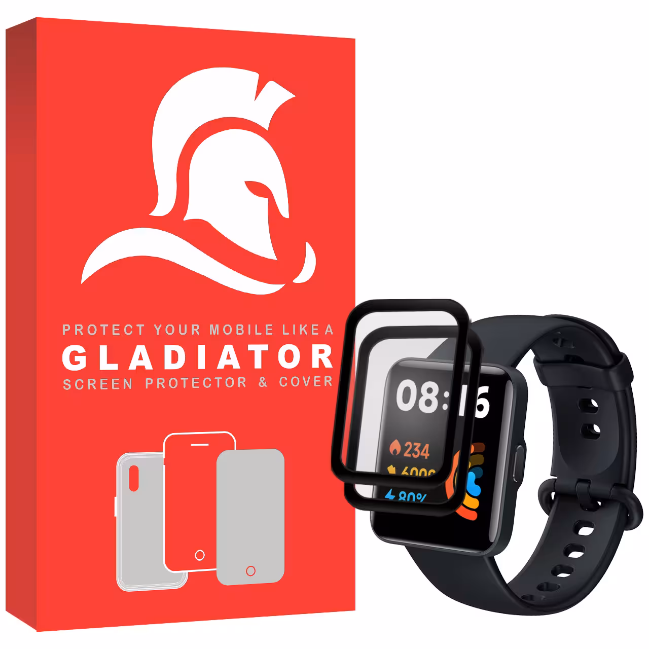 محافظ صفحه نمایش گلادیاتور مدل GWP2000 مناسب برای ساعت هوشمند شیائومی Redmi Watch 2 Lite بسته دو عددی