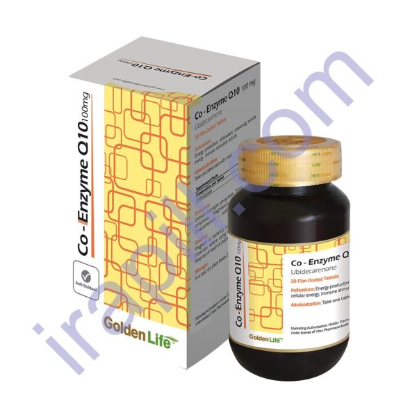قرص کوآنزیم کیوتن 100 میلی گرم گلدن لایف 30 عدد