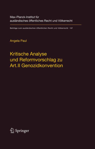 خرید و دانلود نسخه کامل کتاب Kritische Analyse und Reformvorschlag zu Art. II Genozidkonvention