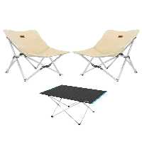 ست میز و صندلی کمپ نود کمپینگ متوسط ​​آلومینیوم 2 اردوگاه 3 مجموعه قطعه TuruncuFil