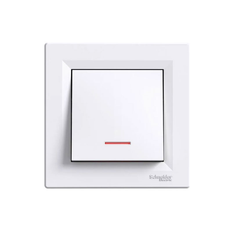 کلید برق یک پل اشنایدر مدل آسفورا با چراغ داخلی