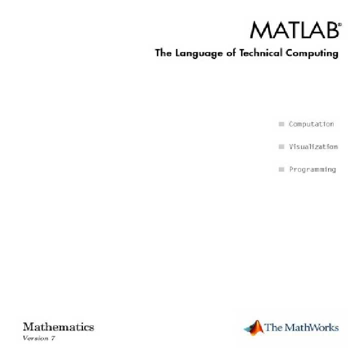 خرید و دانلود نسخه کامل کتاب MATLAB The Language of Technical Computing (Mathematics) ~ Version 7