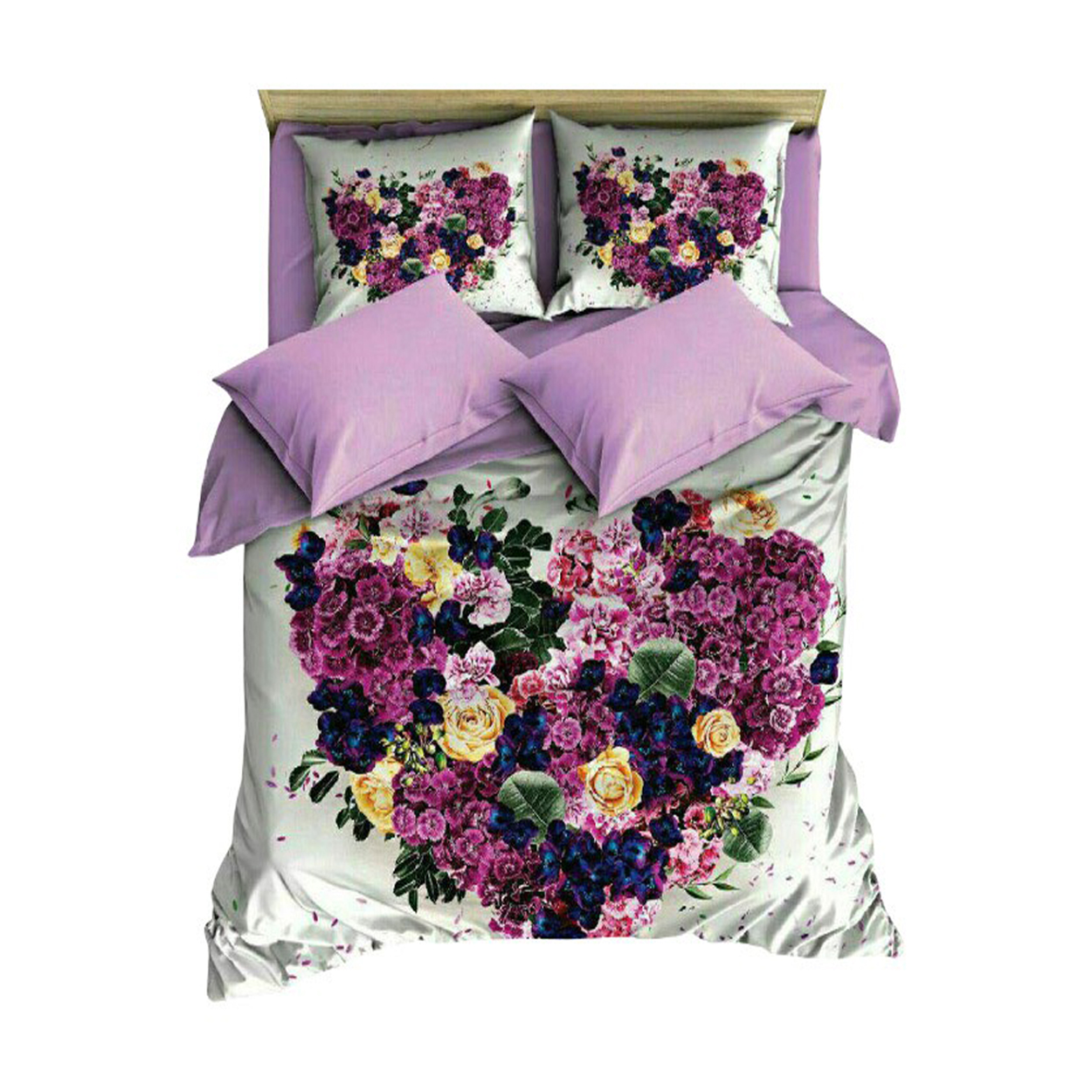 سرویس ملحفه ژوان ژوزه مدل Flower-V4 دو نفره 6 تکه