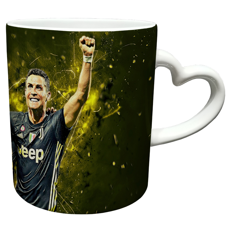 ماگ مدل دسته قلبی طرح رونالدو کد 123