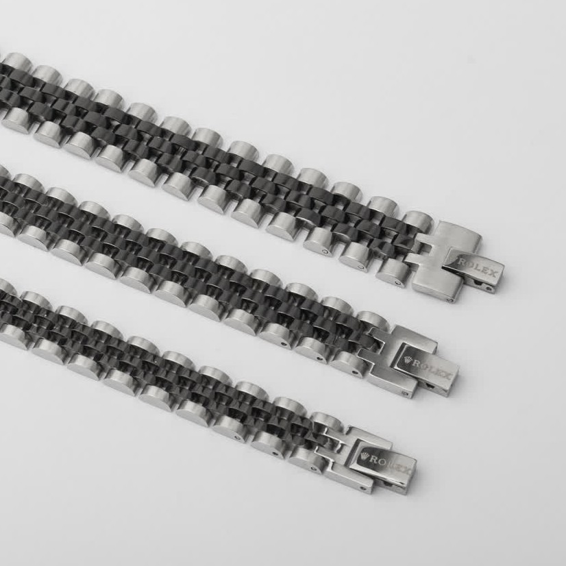 دستبند رولکس در تنوع سایزبندی تمام استیل رنگ ثابت  کد 4