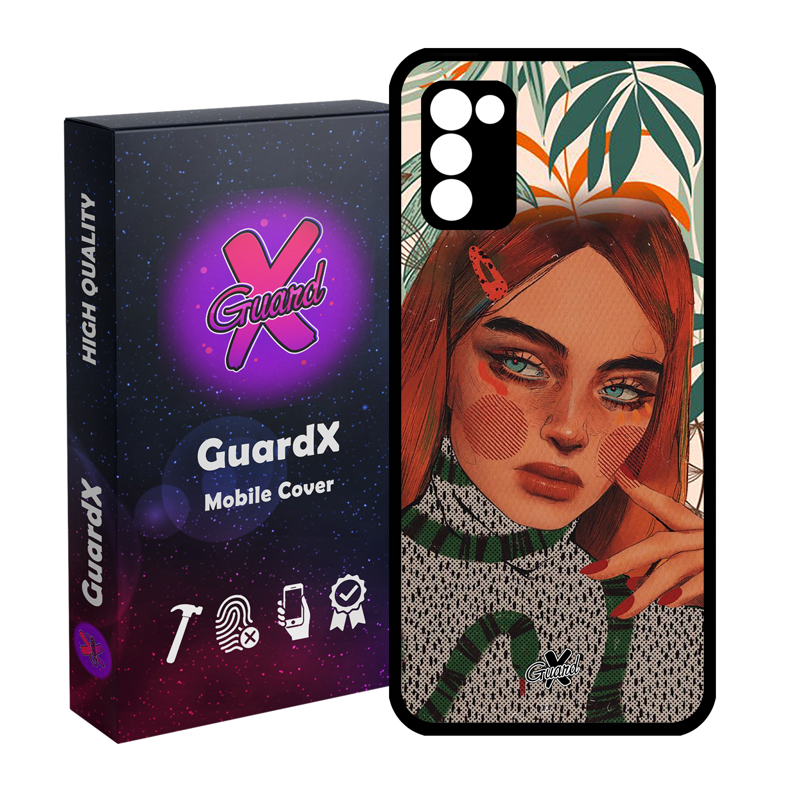 کاور گارد ایکس طرح دختر مدل Glass10331 مناسب برای گوشی موبایل سامسونگ Galaxy A02s / M02s