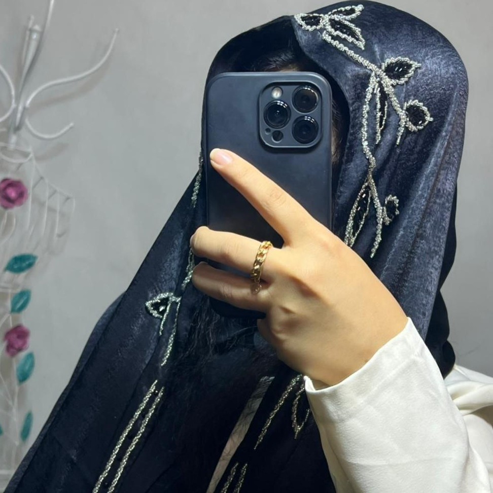 شال زنانه جواهردوزی شده مشکی