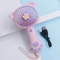 پنکه دستی شارژی طرح پنجه گربه صورتی 31096