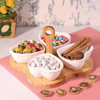 اردوخوری 4 پیاله سرامیکی استنددار مدل قلب VENTI کد 1014 