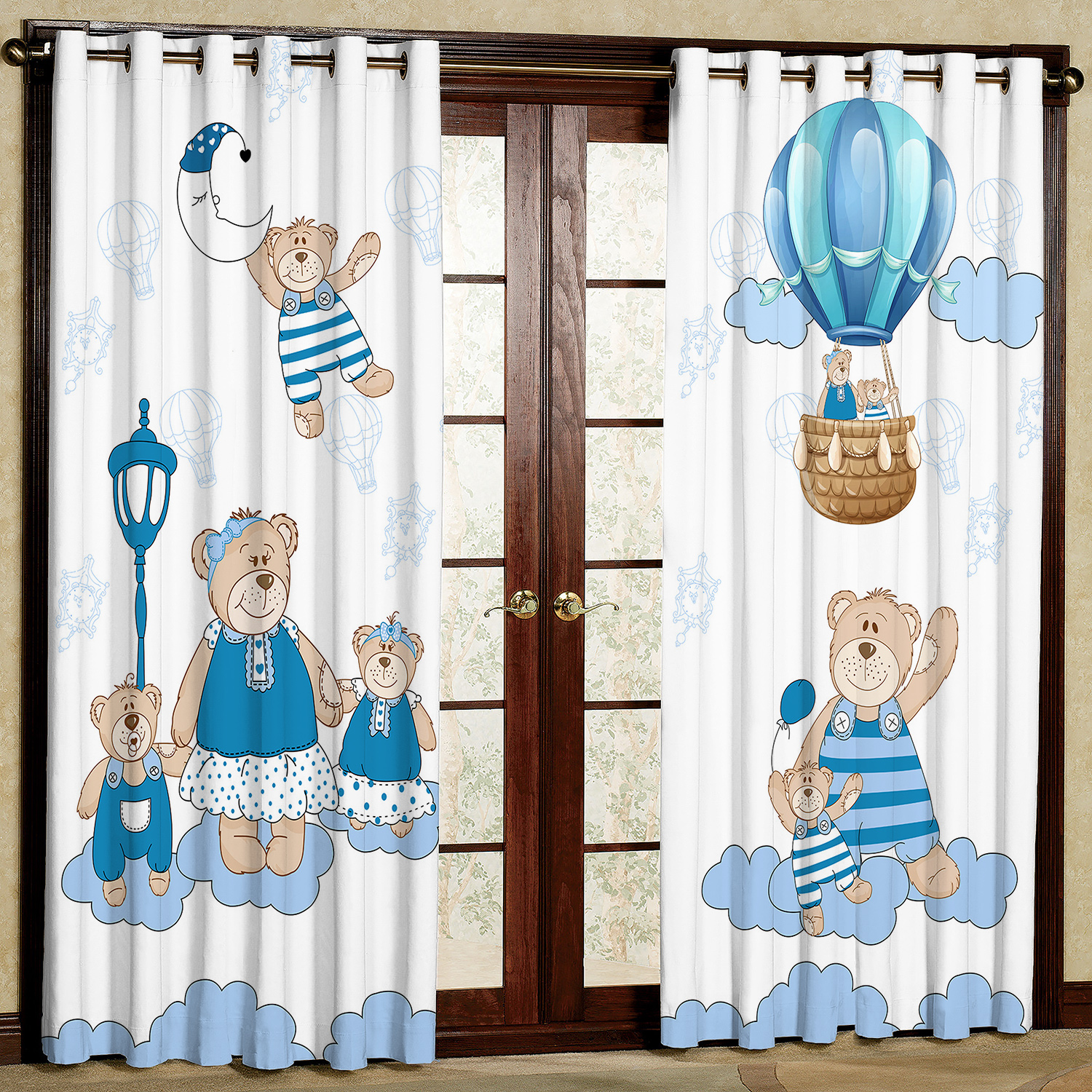 پرده مدل خرس هازان پانچی کد 4274 سایز 140x200 سانتی متر