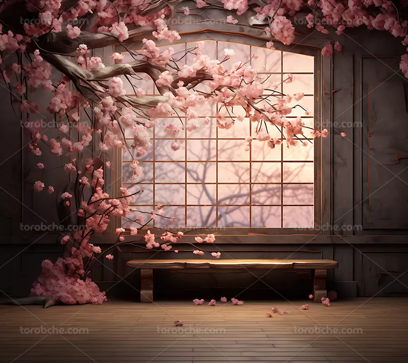 بک دراپ عکاسی با شکوفه صورتی | گرافیک با طعم تربچه