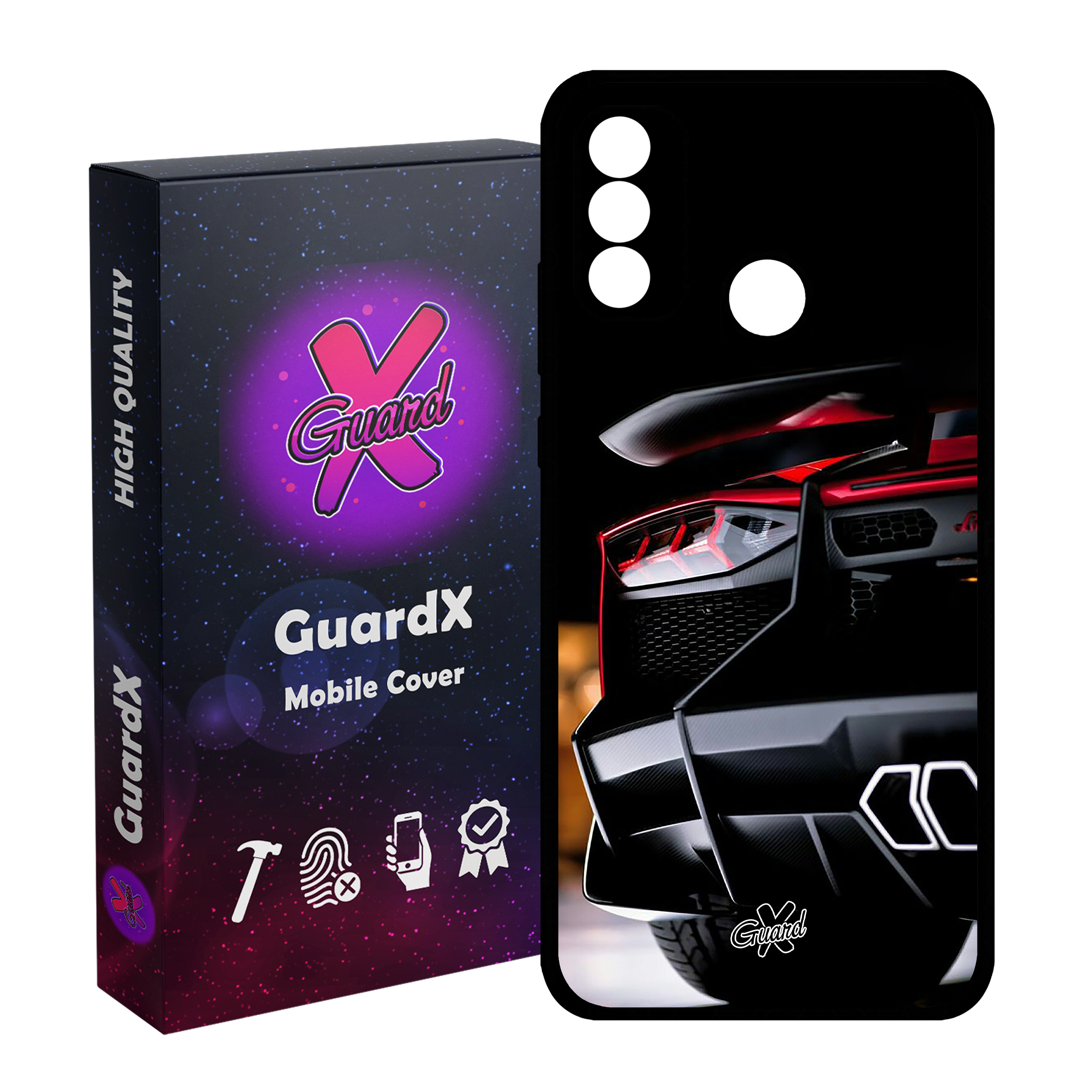 کاور گارد ایکس طرح Lamborghini مدل Glass10336 مناسب برای گوشی موبایل هوآوی P Smart 2020