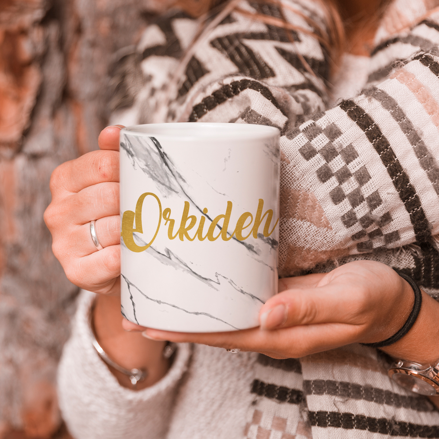 ماگ طرح مرمر مدل ارکیده