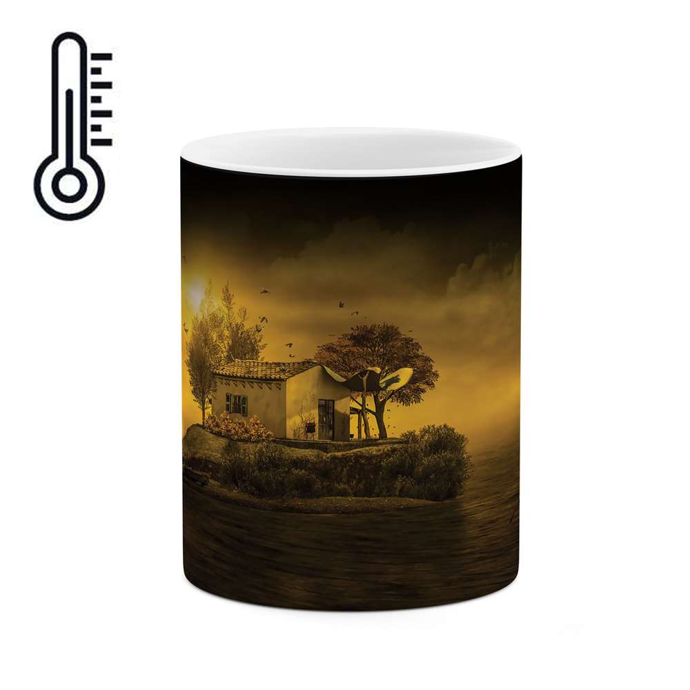 ماگ حرارتی طرح خانه وسط دریا مدل mgp00277