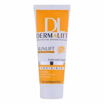 کرم ضد آفتاب بی‌رنگ درمالیفت مدل سانلیفت SPF50 حاوی محافظ UVA و UVB مناسب پوست‌های خشک و معمولی حجم 40 میلی‌لیتر
