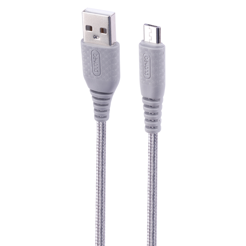 کابل شارژ و دیتا micro-USB فست شارژ برند بیاند مدل  BUM-201 2.1A طول 1 مترBeyond BUM-201 2.1A 1m MicroUSB Cable