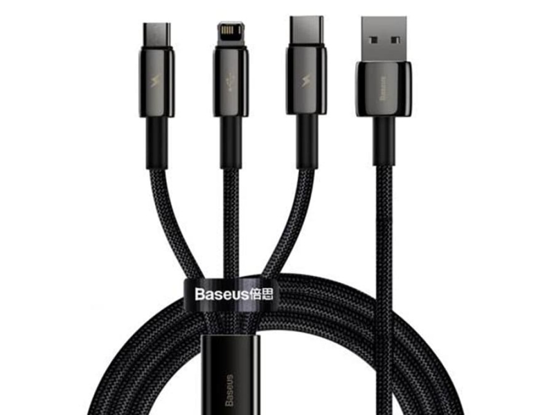 کابل شارژ سه سر بیسوس Baseus Tungsten 3in1 Cable 15m