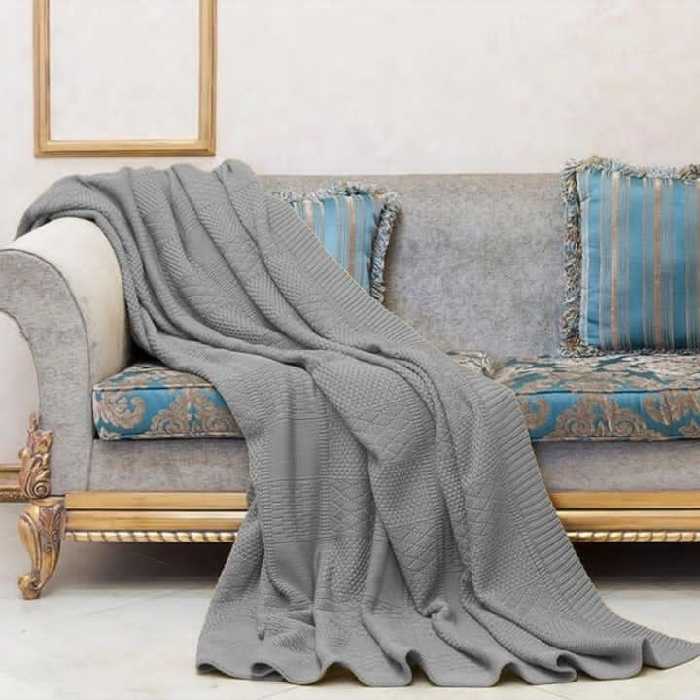 شال مبل طرح بافتنی سایز 140x180 سانتی متر