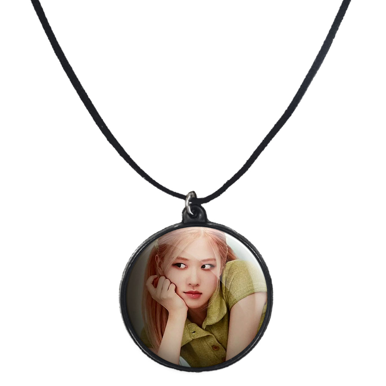 گردنبند پرمانه طرح بلک پینک کد pmb.18097 مدل دو طرفه