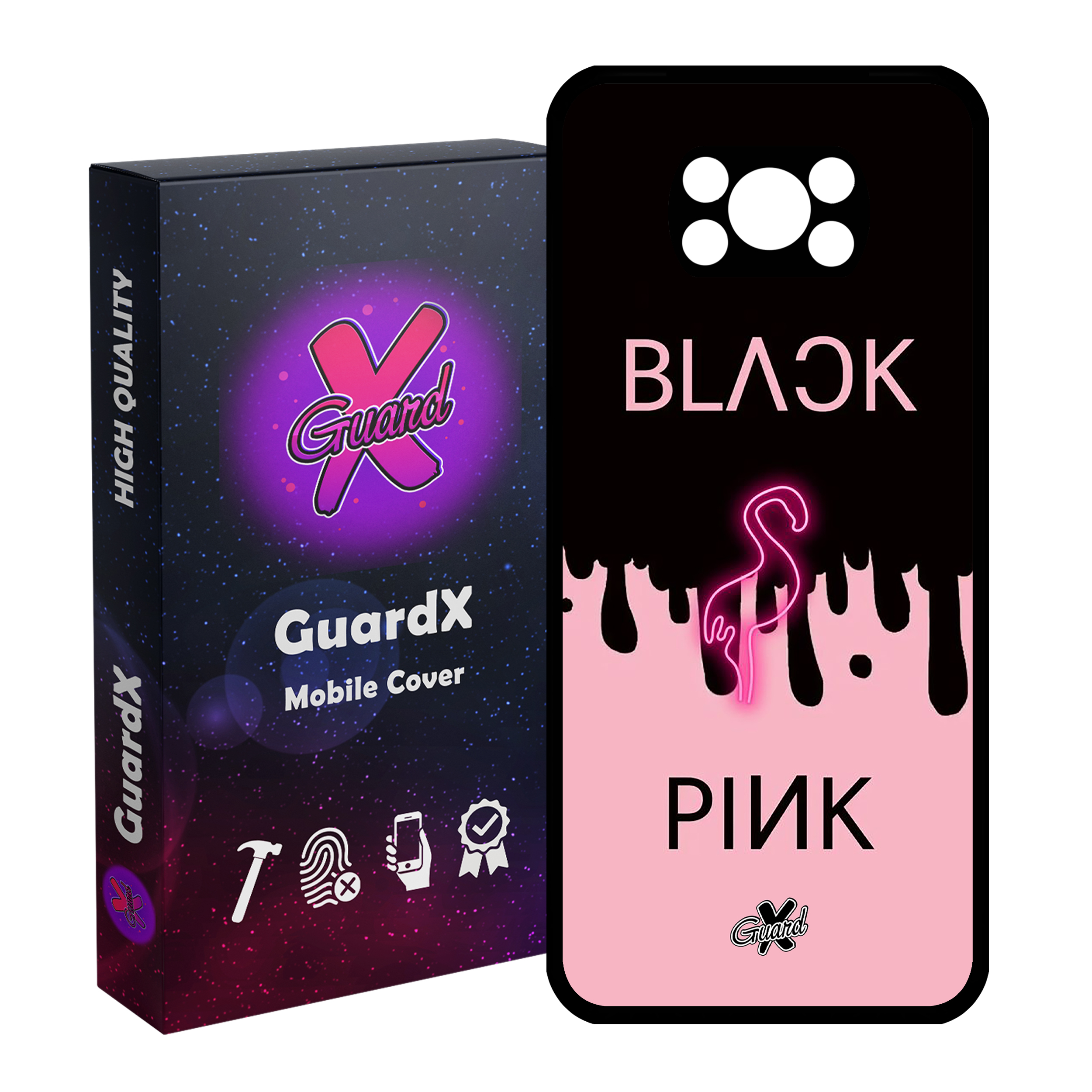 کاور گارد ایکس طرح Black Pink مدل Glass10275 مناسب برای گوشی موبایل شیائومی Poco X3 Pro